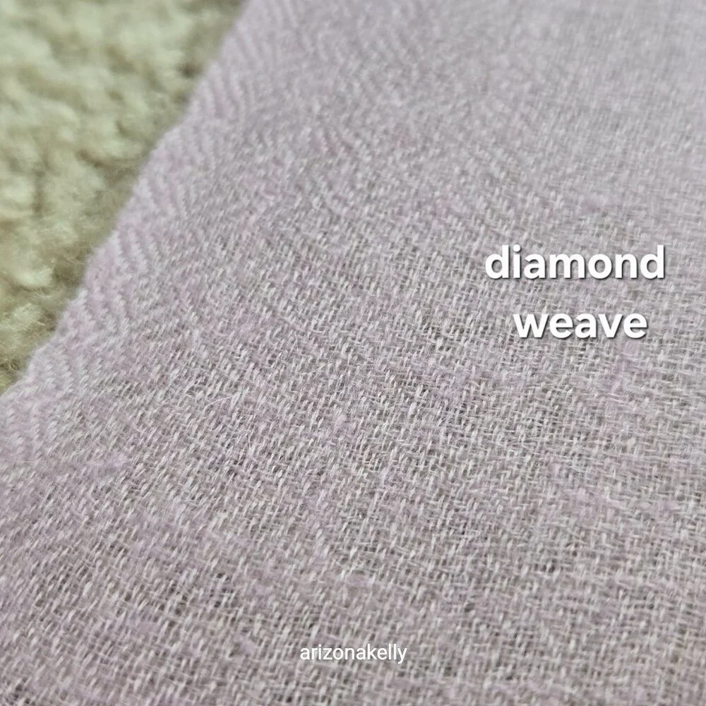 Lavender Cashmere Scarf Lightweight Diamond Weave